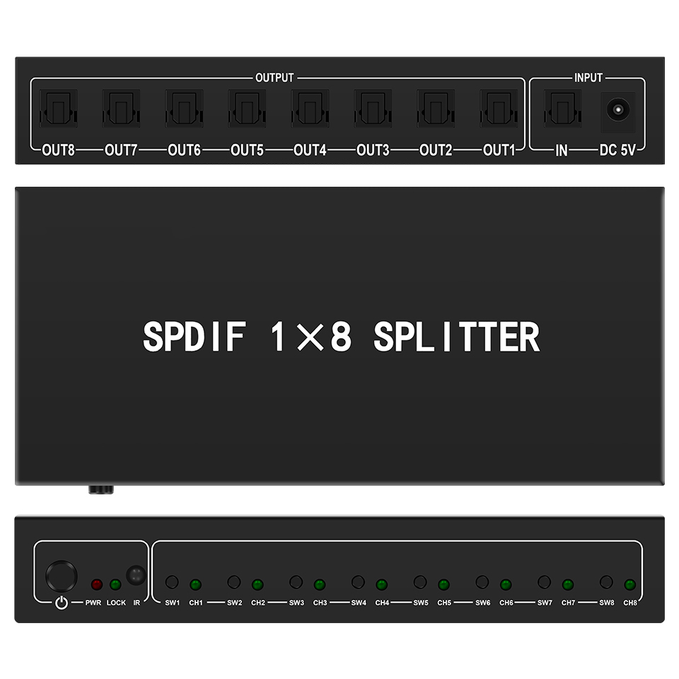 Optical Audio Splitter,1 in 8  - огляд і ціна Home Cinema Tv