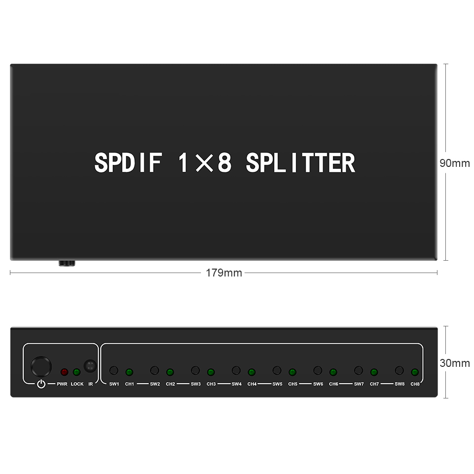 Optical Audio Splitter,1 in 8  - огляд і ціна Home Cinema Tv